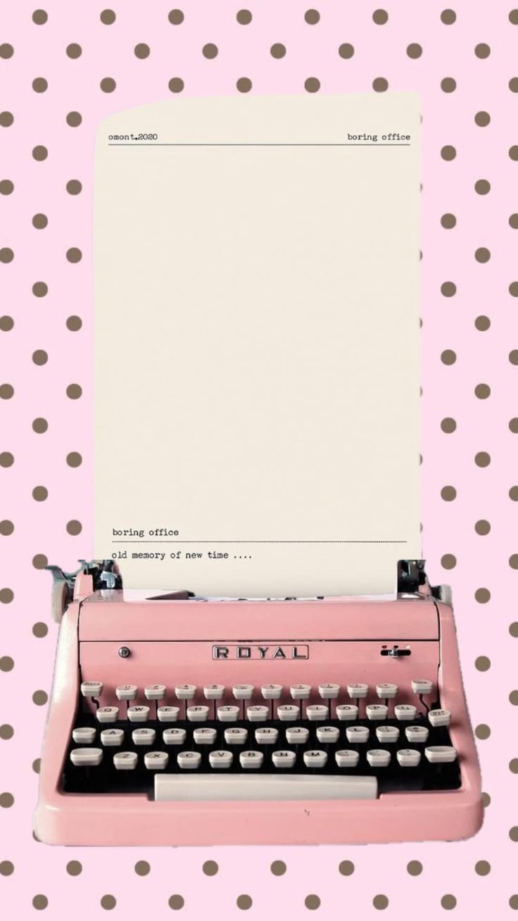 Pink vintage typewriter